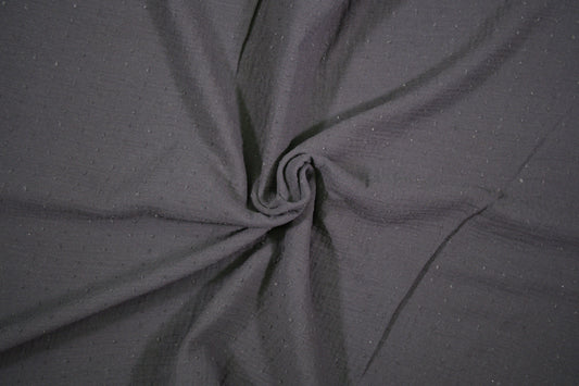 Musselin Double Gauze in Anthrazit mit feiner Punktstruktur - Detailaufnahme der Stoffstruktur