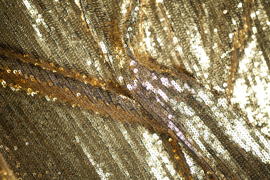 Paillettenstoff – Gold – funkelnd und elegant für Abendmode und Events
