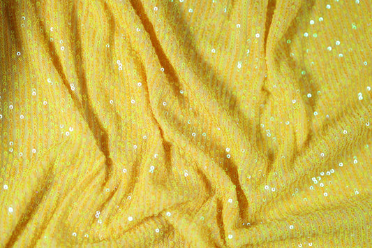 Paillettenstoff in Gelb – perfekt für Abendkleider