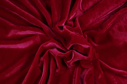Samt Stoff in kräftigem Rot mit Glanz