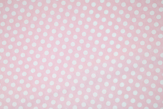 Zartrosafarbener Punktestoff – ideal für Babykleidung und Accessoires