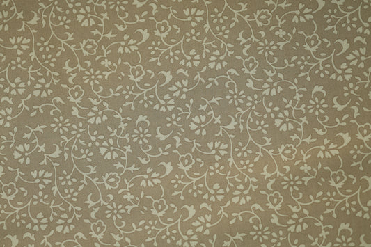 Baumwollstretch – Beige mit romantischem Blütenmuster – angenehm, flexibel und hochwertig verarbeitet