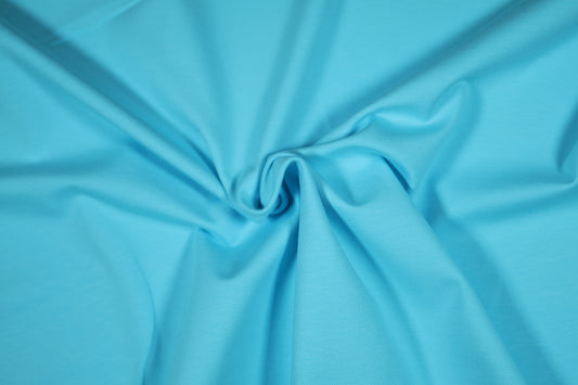 Baumwolljersey Eisblau - Detailaufnahme der Stoffstruktur