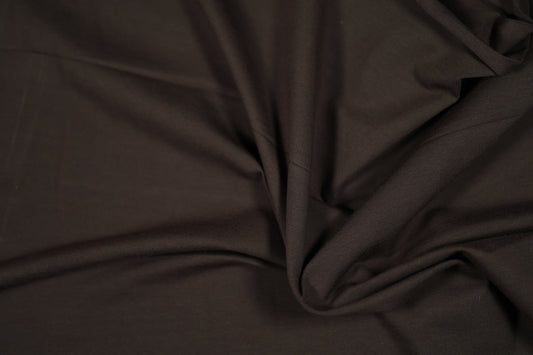 Dehnbarer Baumwolljersey in der Farbe Dunkelbraun – vielseitig verwendbar