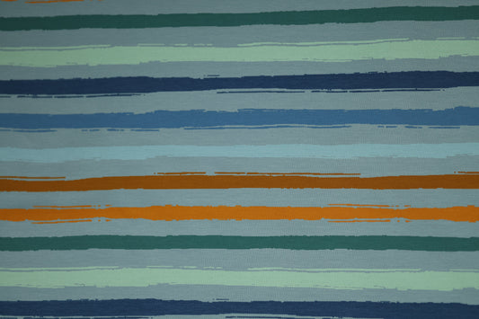 Kinderstoff mit kräftigen Farbstreifen – ideal für Bekleidung & Deko.