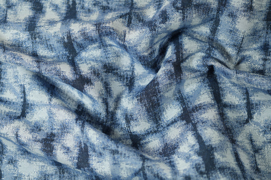 Vorhangstoff – Indigo Linienmuster – perfekt für Vorhänge, Raumtrenner und Heimdeko