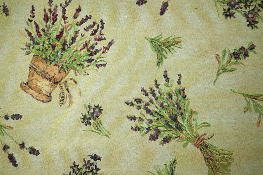 Robuster Möbelstoff mit Muster: Lavendelmotiv mit Krug