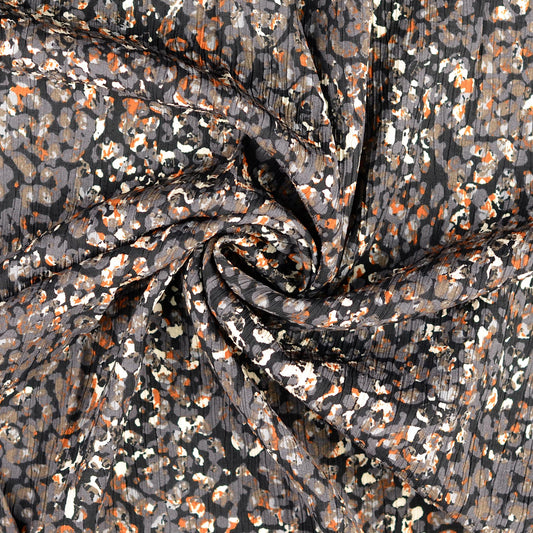 Viskose Krepp Tiere Schwarz – Leichter Stoff für Blusen & Kleider