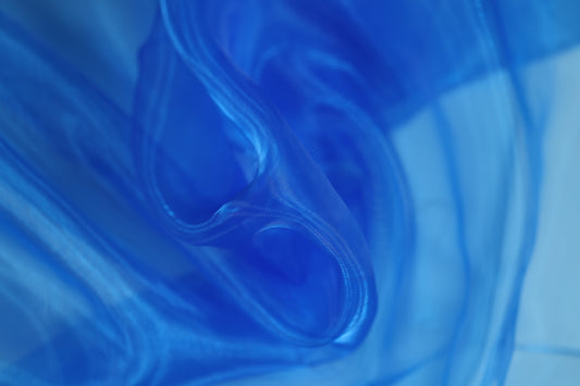 Königsblauer Organza Stoff schimmernd halbtransparent 140cm breit