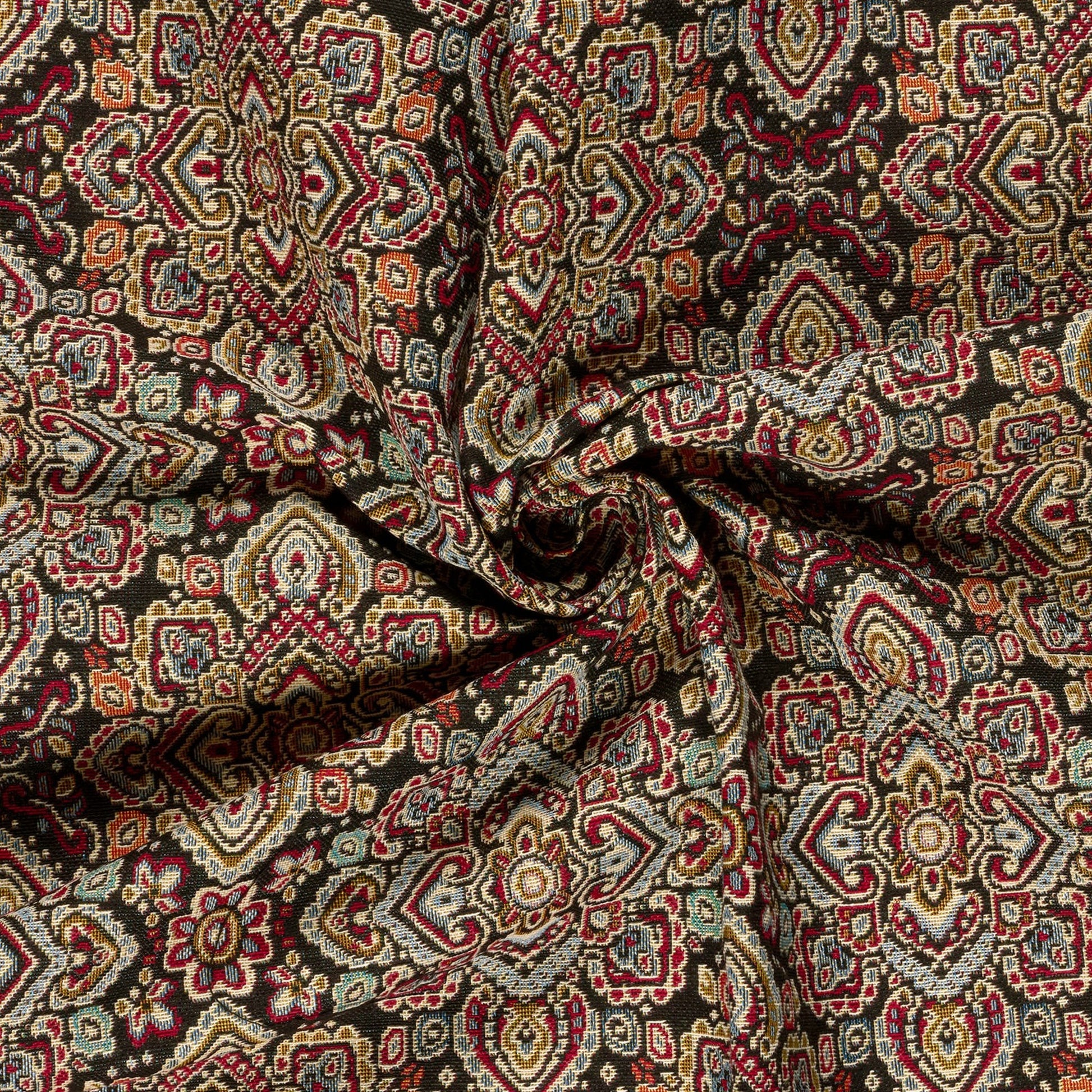 Gobelin Jacquard Stoff Abstrakt Schwarz, Ansicht 3