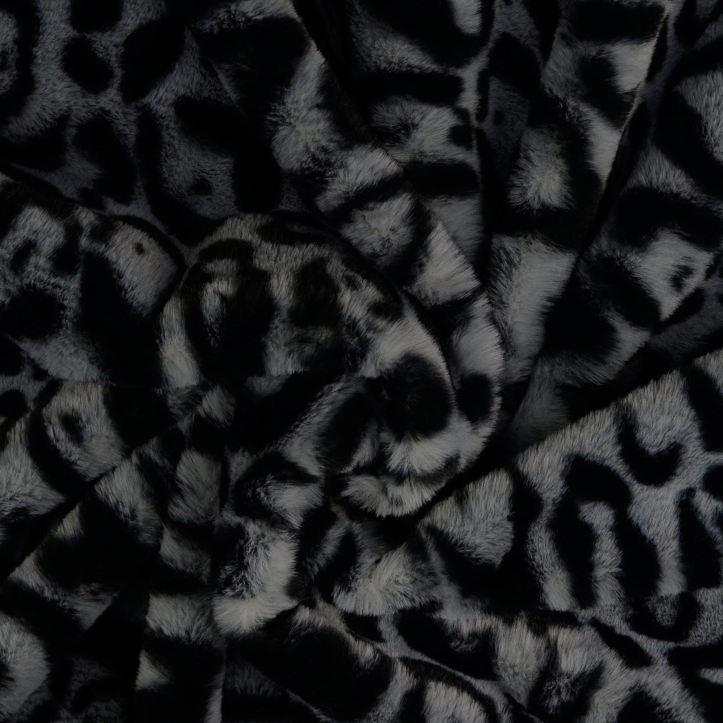 Plüsch-Fleece - Leopard Schwarz – Kuschelig & Warm | Stoffeya