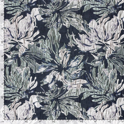 Jacquard Blumen Schwarz – Rolle