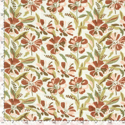 Musselin Steppstoff Blumen Wollweiß – Ansicht 6