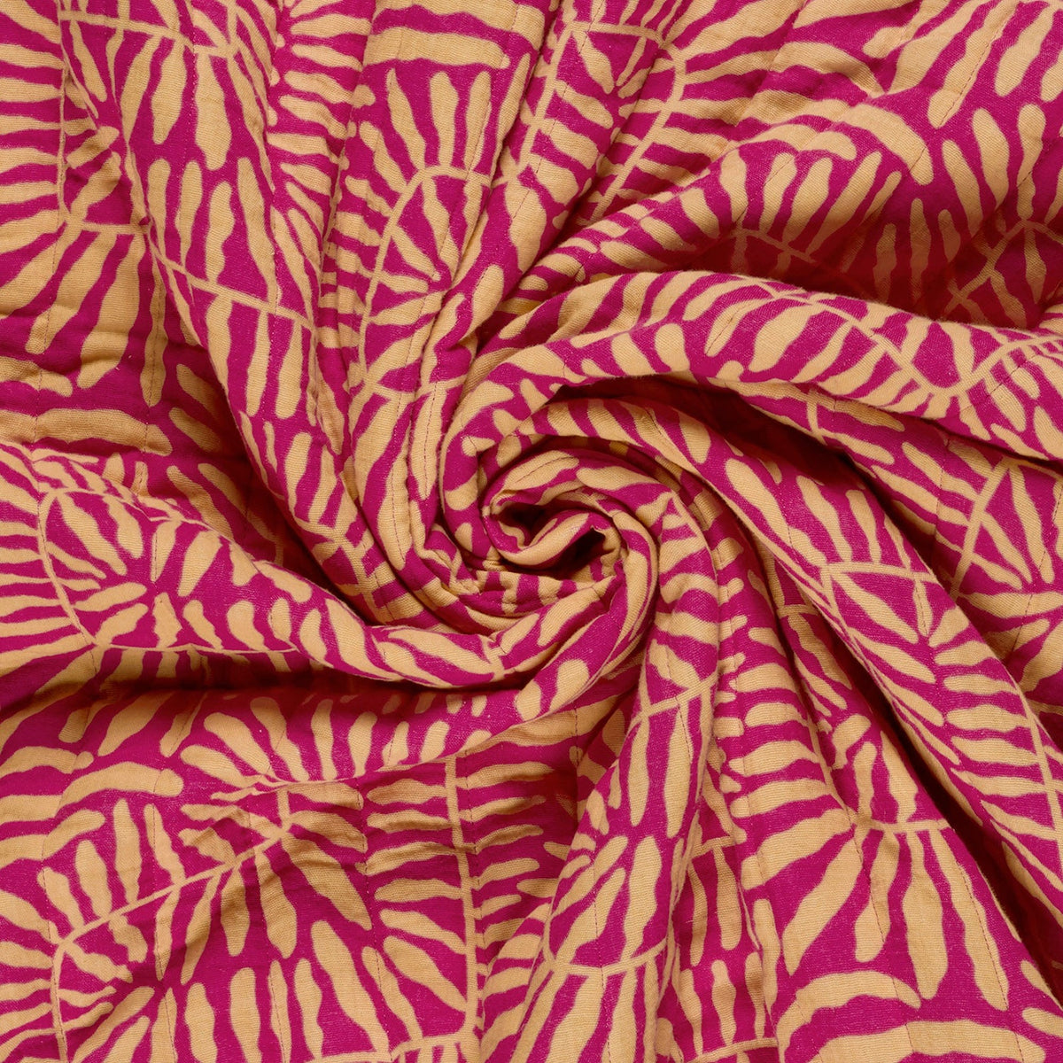 Musselin Steppstoff Abstrakt Fuchsia – Ansicht 3