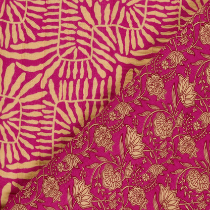 Musselin Steppstoff Abstrakt Fuchsia – Ansicht 4