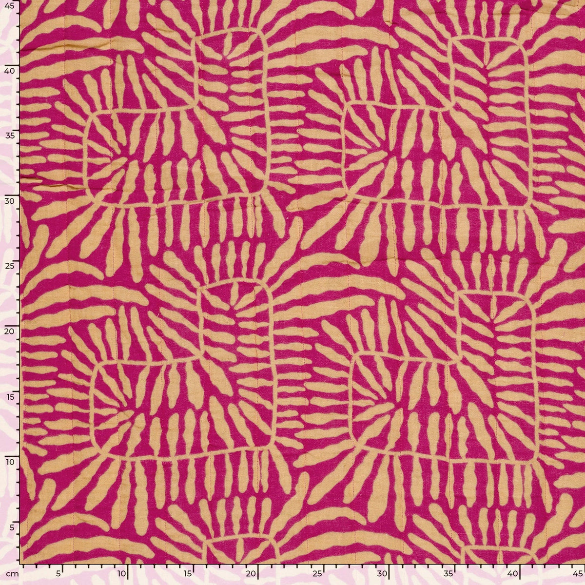 Musselin Steppstoff Abstrakt Fuchsia – Ansicht 6