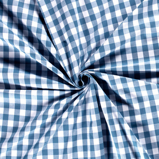 Baumwoll-Popeline Karo Indigoblau – Fall