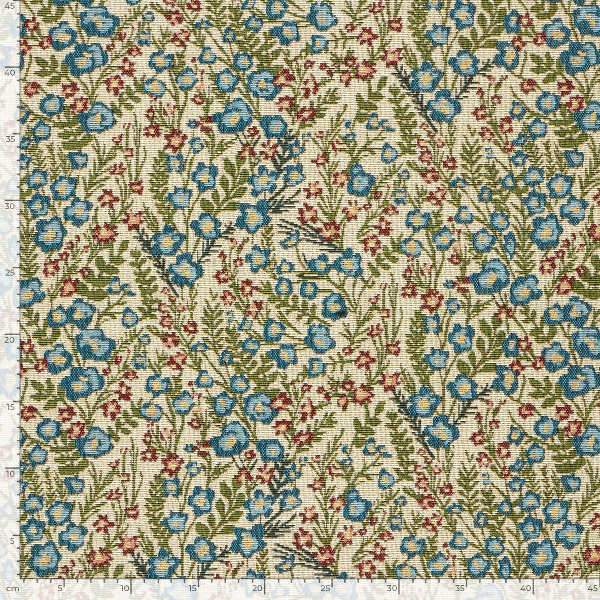 Jacquard Stoff Blumen Beige