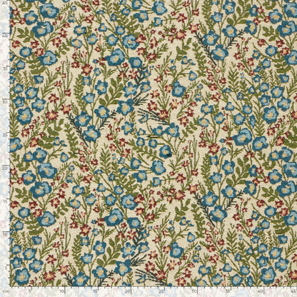 Jacquard Stoff Blumen Beige