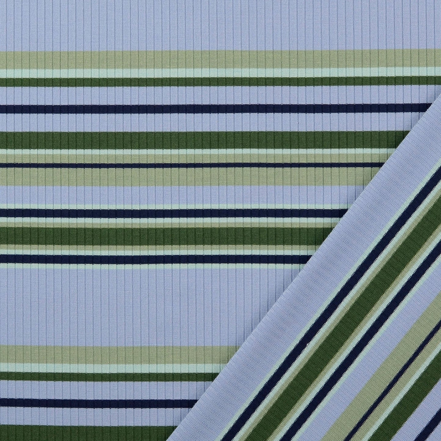 Jersey Rippe Streifen Babyblau – Heavy Knit Stretch Stoff | Stoffeya