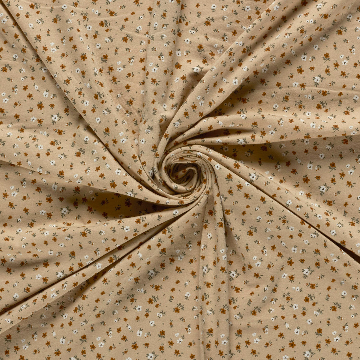 Baumwolljersey Blumen Beige
