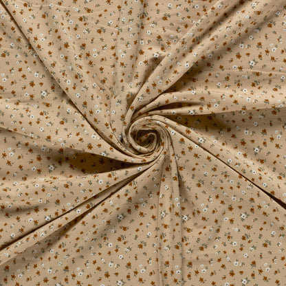 Baumwolljersey Blumen Beige