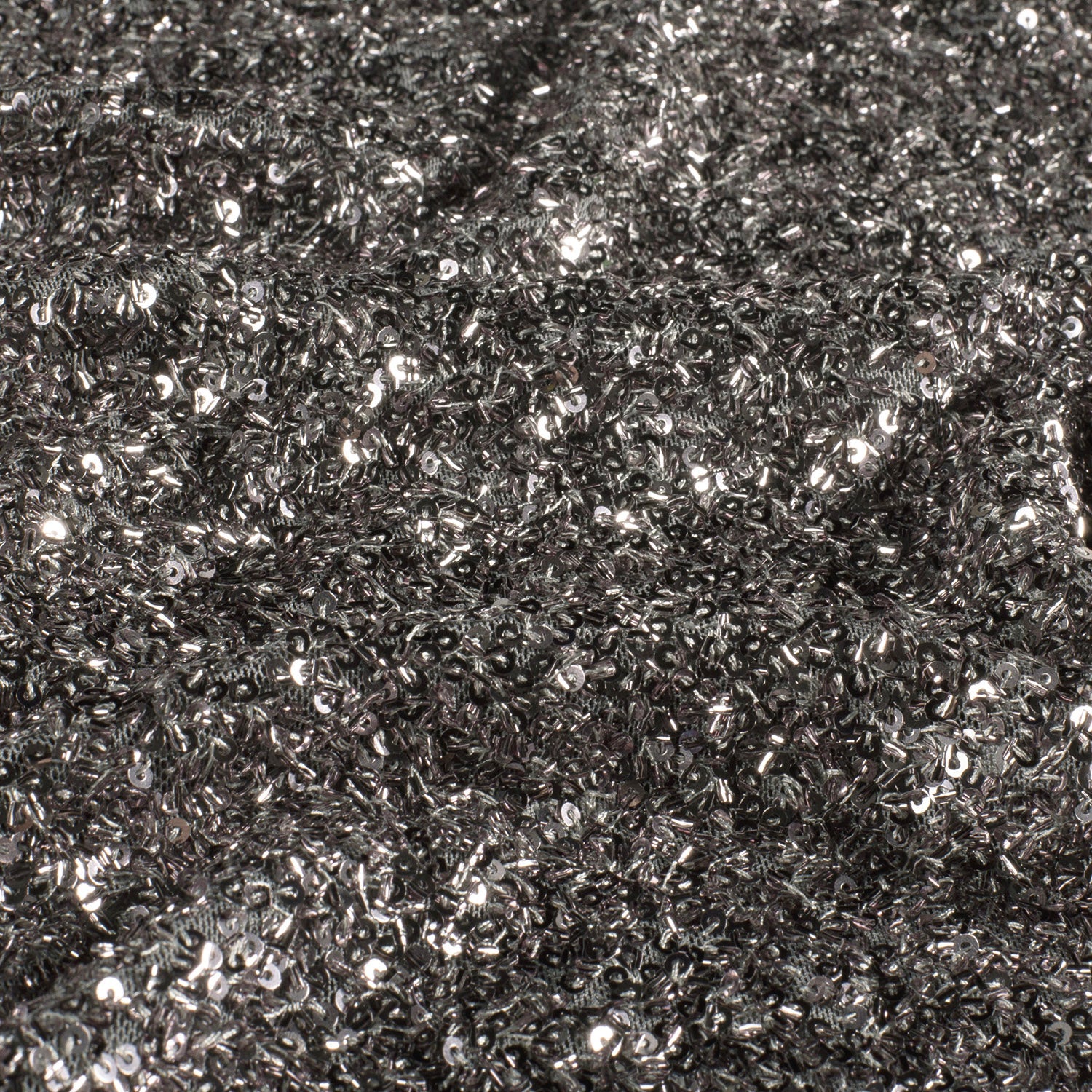 Paillettenstoff Mesh Grau