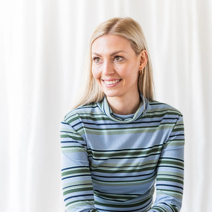 Jersey Rippe Streifen Babyblau – Heavy Knit Stretch Stoff | Stoffeya