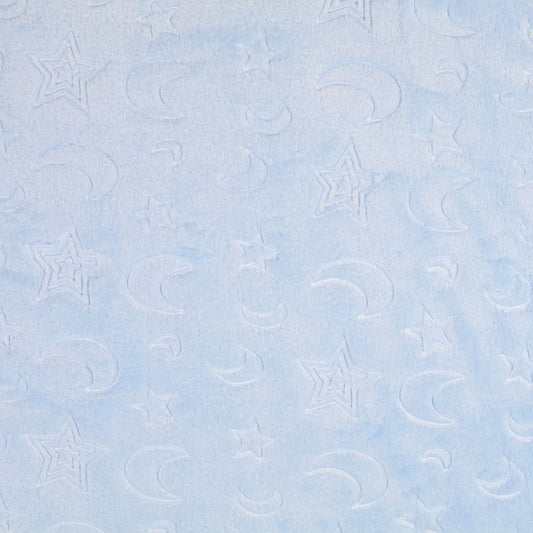 Flanell Fleece Sterne Himmelblau – Weich & Warm | Stoffeya