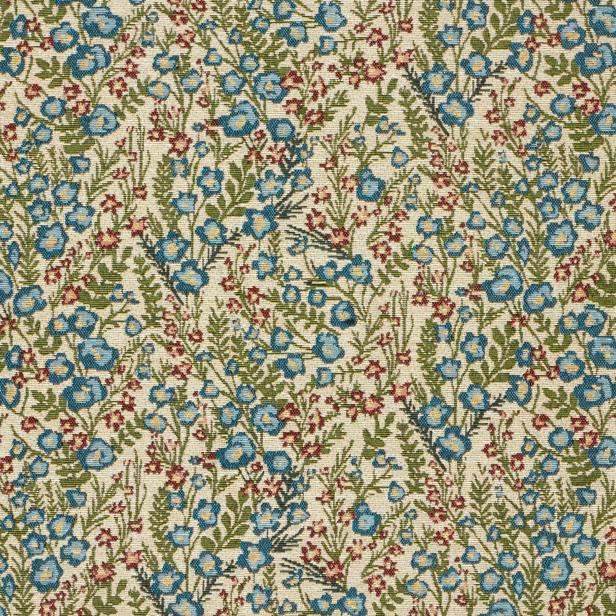 Jacquard Stoff Blumen Beige