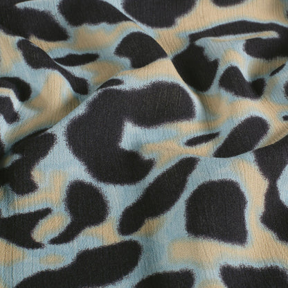 Viskose Satin Abstrakt Marine