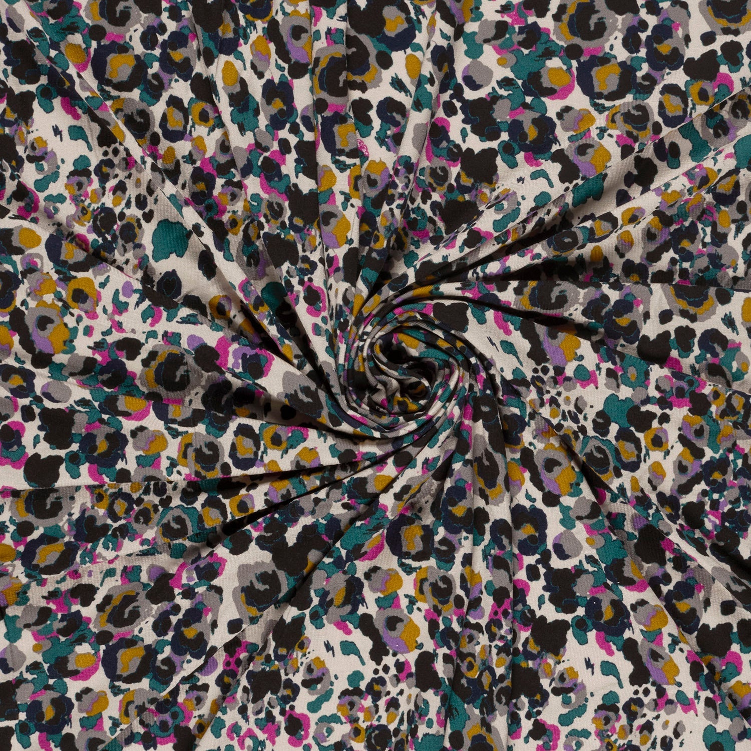 Viskose Jersey Abstrakt Magenta – Stoffeya