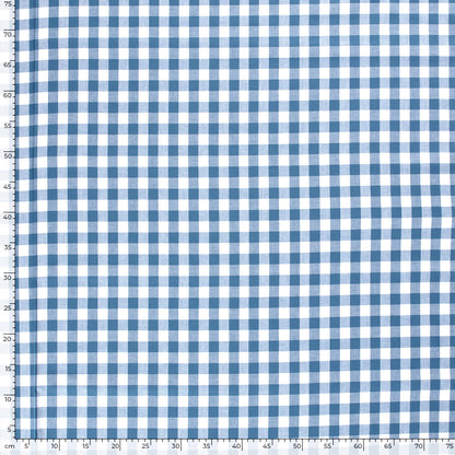 Baumwoll-Popeline Karo Indigoblau – Rolle