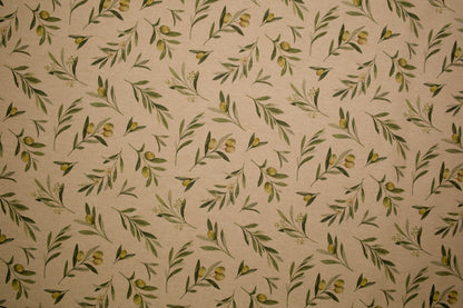 Olivenzweig-Dekostoff aus Baumwollmischung – aufgelegt