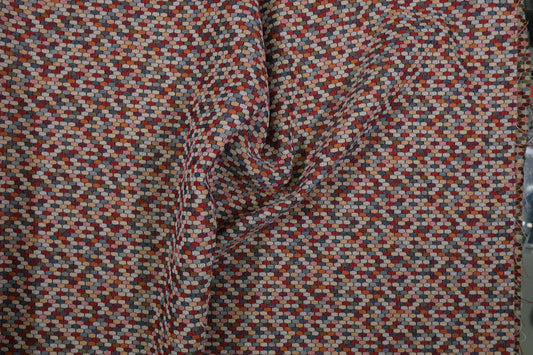 Strukturierter Polsterstoff mit Hexagon-Muster – buntes Design