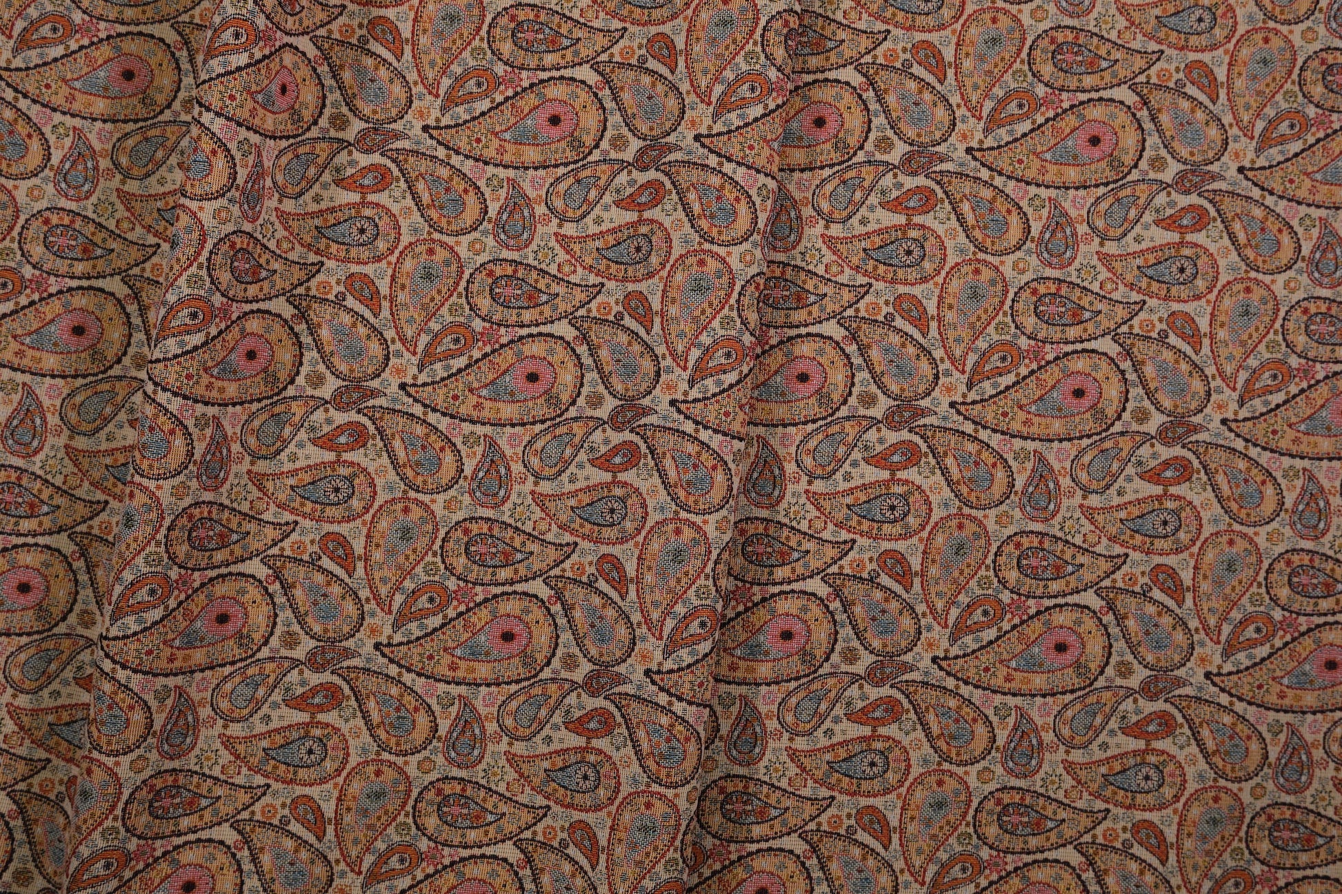 Möbelstoff Paisley Beige Multicolor – eleganter Polsterstoff