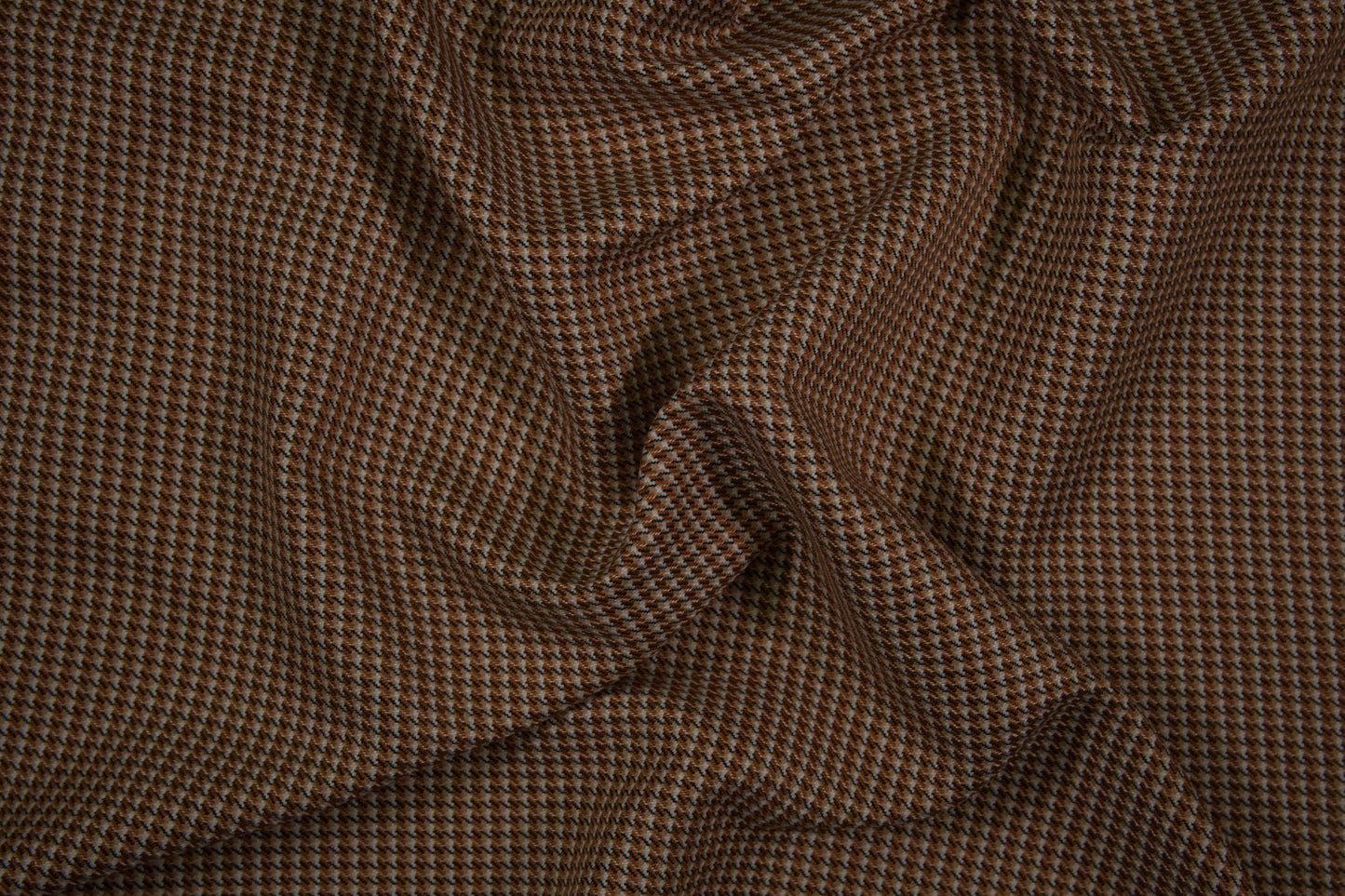 Wollstoff mit feinem braunen Pepita-Muster - Metrware Materialqualität 140cm