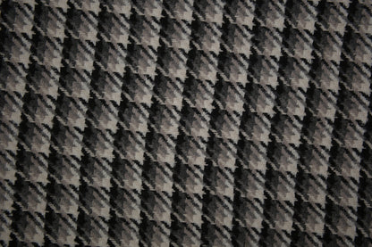 Wollmix Hahnentritt Stoff in Schwarz und Grau – eleganter Stoff für Mäntel und Blazer