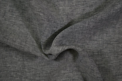 Anthrazit-melierter Leinenstoff – strukturierte Naturfaser