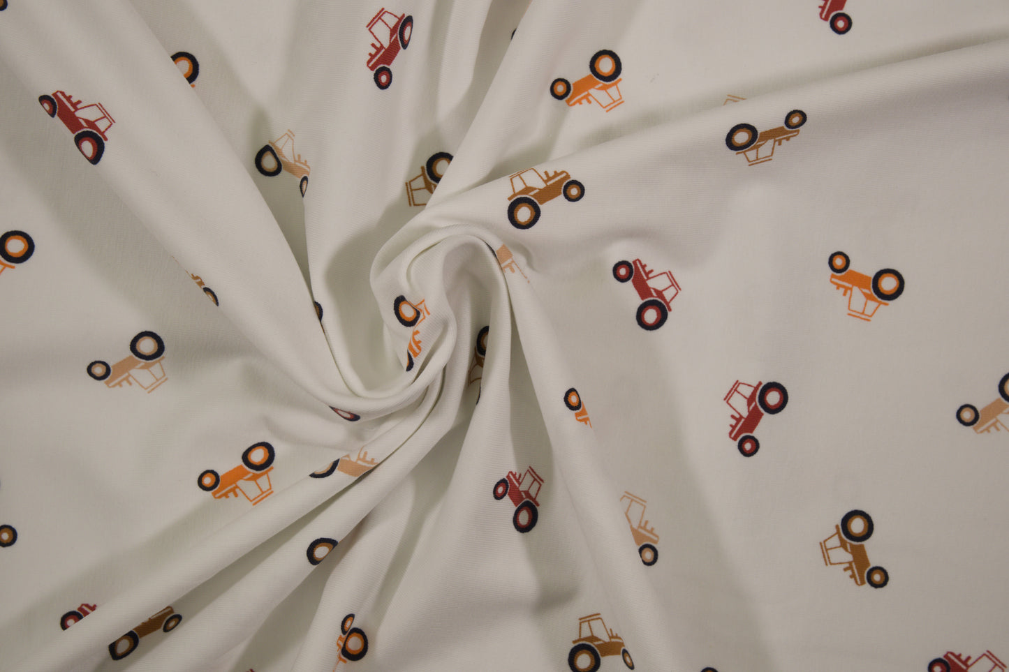 Baumwolle Jersey mit Traktoren – Kinderstoff für Kleidung & Bettwäsche