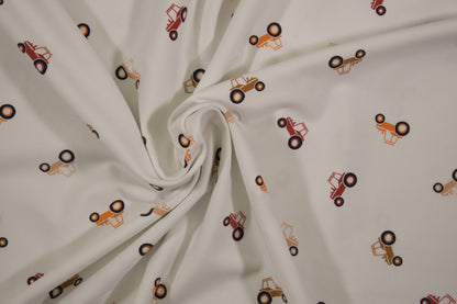 Baumwolle Jersey mit Traktoren – Kinderstoff für Kleidung & Bettwäsche