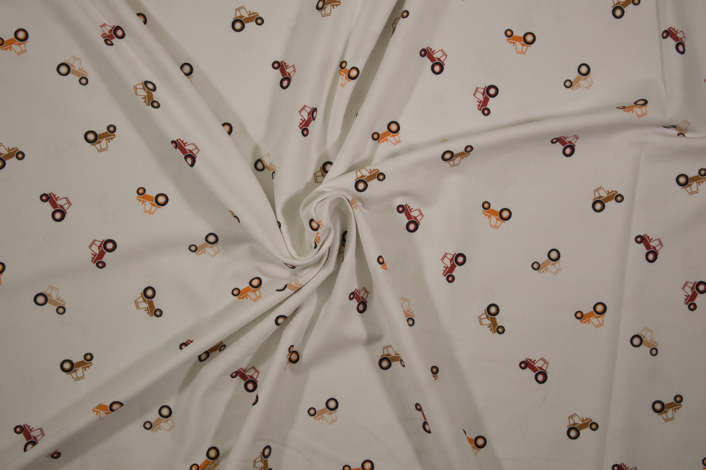Baumwolle Jersey mit Traktoren – Kinderstoff für Kleidung & Bettwäsche