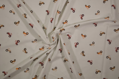 Baumwolle Jersey mit Traktoren – Kinderstoff für Kleidung & Bettwäsche