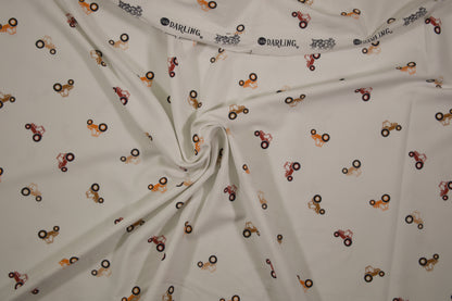 Baumwolle Jersey mit Traktoren – Kinderstoff für Kleidung & Bettwäsche