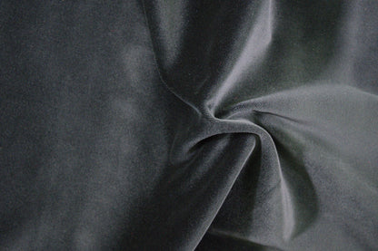 Baumwollsamt in Dunkelgrau mit weicher, matter Samtoberfläche