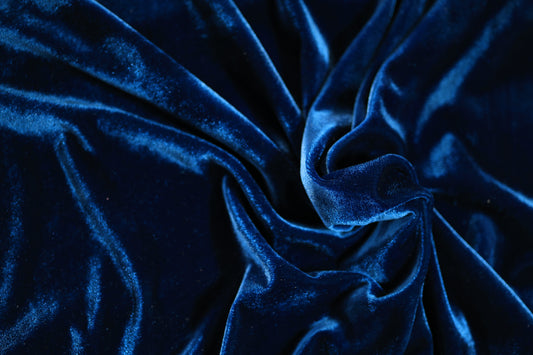Tiefblauer Samt Stoff – luxuriöse Textur
