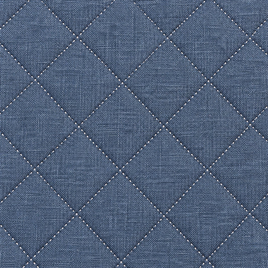 Gesteppter Stoff in Jeansoptik mit Rautensteppung und weißer Vliesrückseite