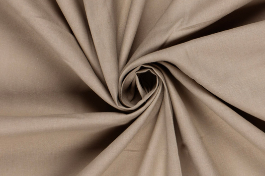 Taupefarbener Fahnentuch Baumwollstoff Uni mit matter Oberfläche in hochwertiger Qualität