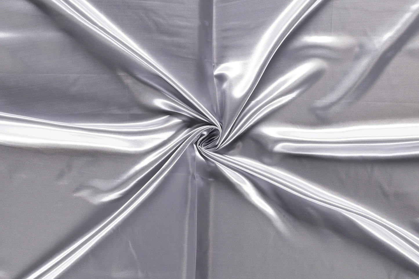 Satin Stoff silber glänzend glatt Uni Stoffeya