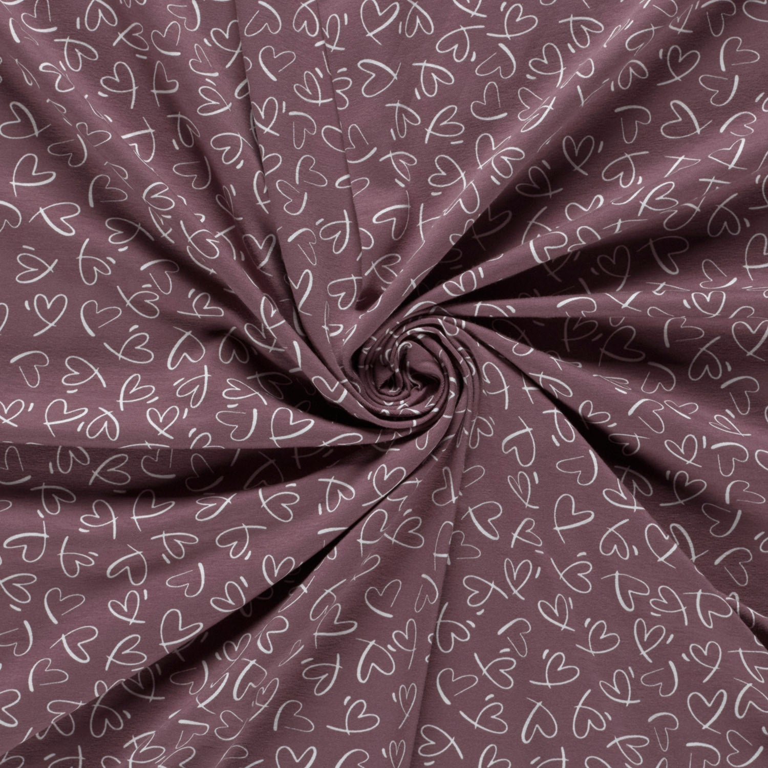 Baumwolljersey Herzen Lila – Fall
